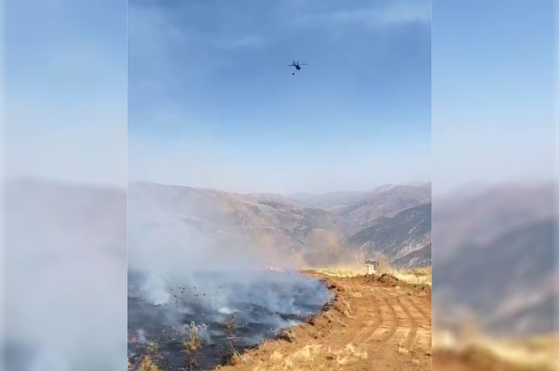 Malatya'daki orman yangınına havadan ve karadan müdahale sürüyor