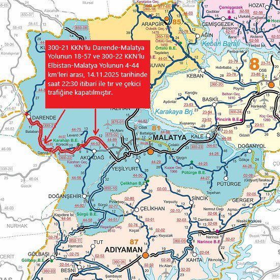 Gürün–Darende–Malatya Yolu Ulaşıma Açıldı