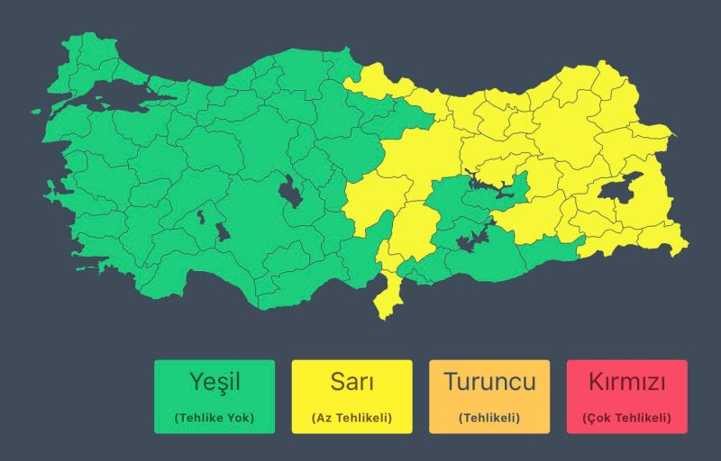 İçişleri Bakanlığı’ndan Kuvvetli Yağış, Kar ve Fırtına Uyarısı