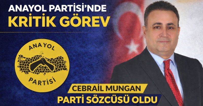ANAYOL Partisi’nde Kritik Görev: Cebrail Mungan Parti Sözcüsü Oldu