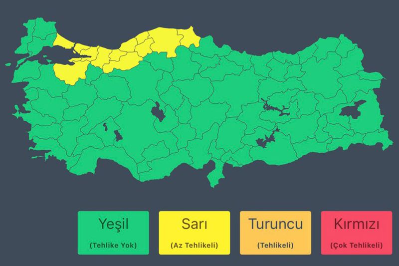 14 İlde Kuvvetli ve Çok Kuvvetli Yağış Bekleniyor