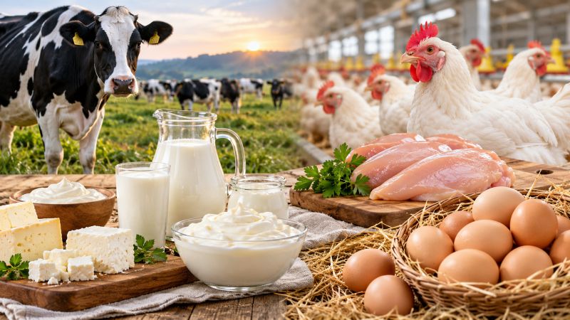Türkiye’de Süt, Tavuk Eti ve Yumurta Üretimi Arttı
