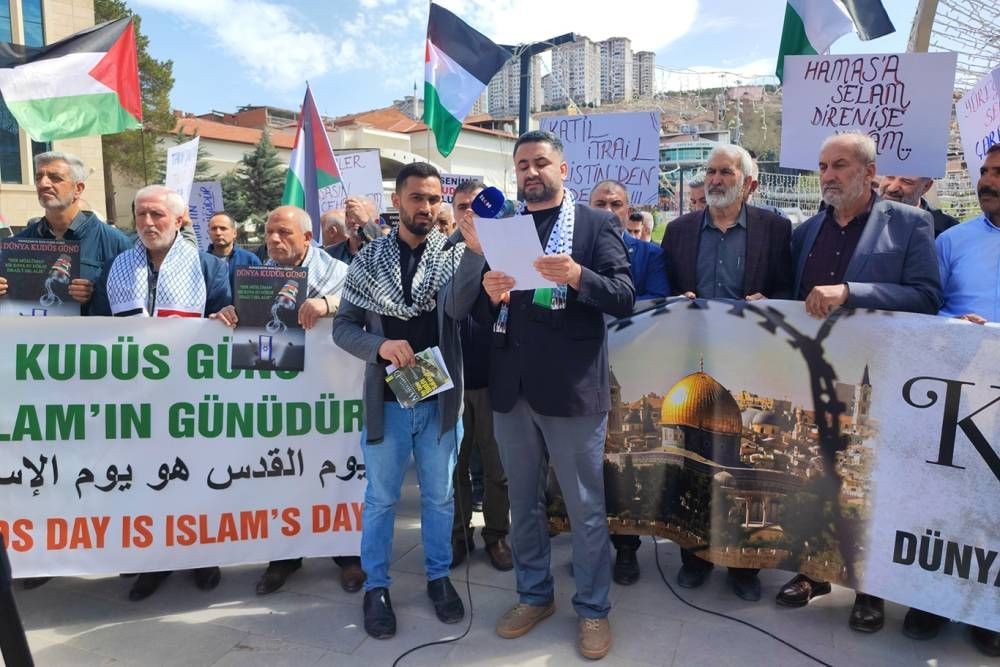Malatya'da Filistin protestosu: "Kudüs ve Mescid-i Aksa ümmetin iman ve izzet davasıdır!"