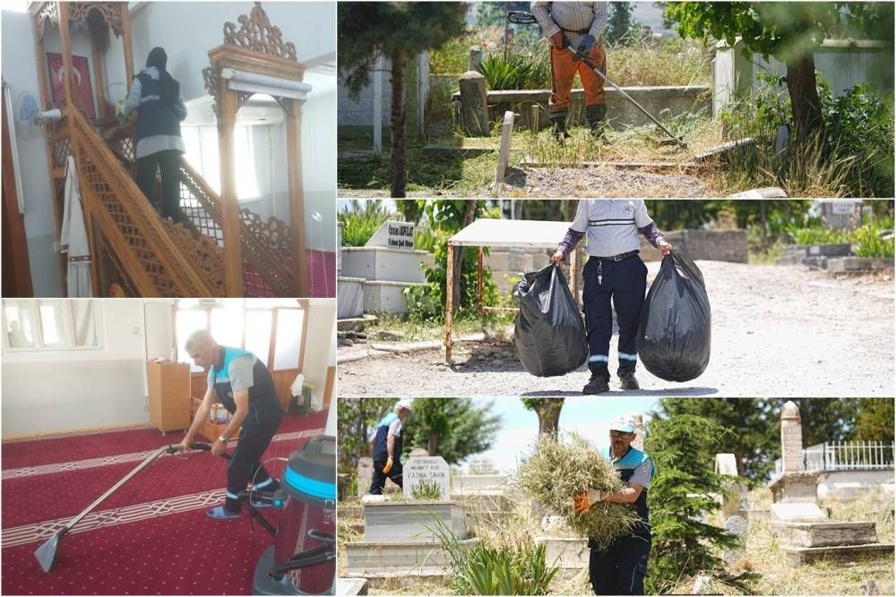 Mezarlıklar ve camiler bayrama hazır