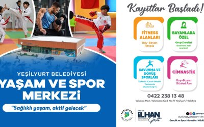 Yeşilyurt Belediyesi Yaşam ve Spor Merkezi’nde Kayıtlar Başladı