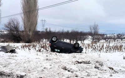 Kuş Sürüsüne Çarpmamak İçin Manevra Yapan Otomobil Takla Attı: 1 Yaralı