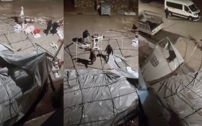 Doğanşehir’de Fırtına Taziye Çadırını Uçurdu
