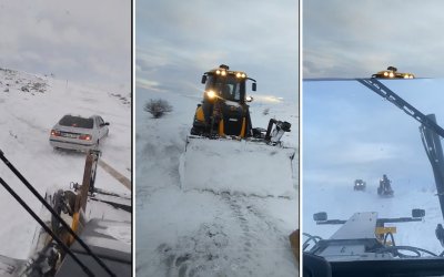 Darende’de Kar ve Tipi Hayatı Olumsuz Etkiledi, Mahsur Kalan Araç Kurtarıldı