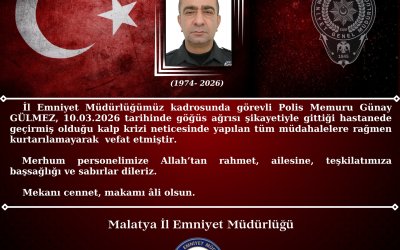 Malatya'da Görevli Polis Memuru Kalbine Yenik Düştü