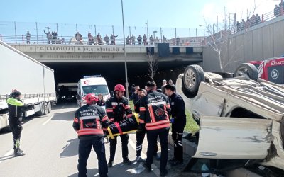 Malatya’da Otomobil Ters Döndü: 1 Yaralı