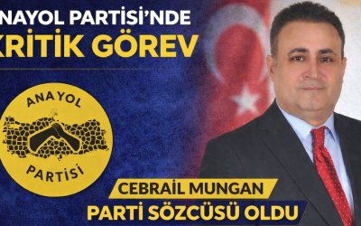 ANAYOL Partisi’nde Kritik Görev: Cebrail Mungan Parti Sözcüsü Oldu