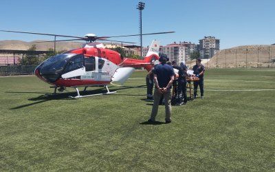Darende’de Parmağı Kopan Kadın İçin Hava Ambulansı Havalandı